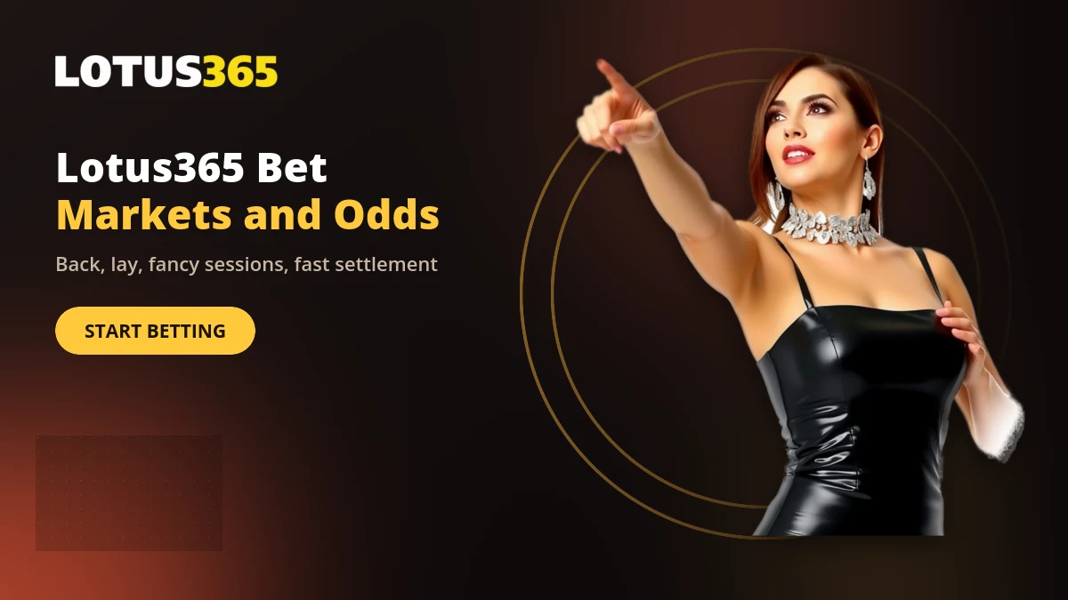 Lotus365 bet markets sportsbook showing back and lay prices with the bet slip open