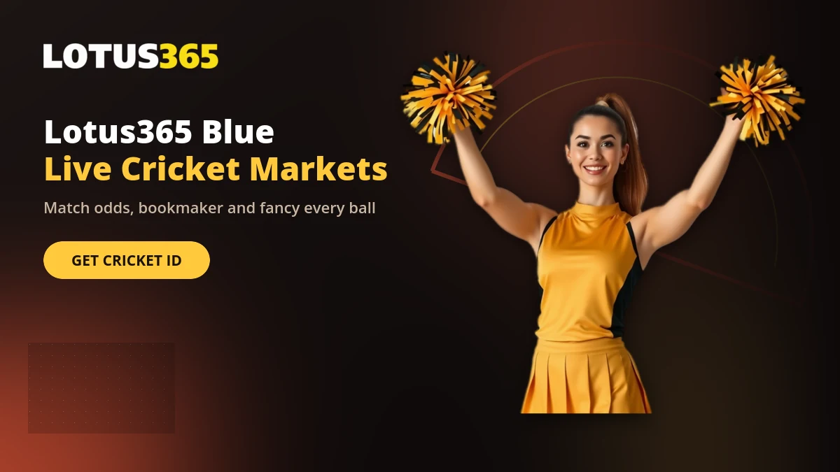 Lotus365 Blue cricket live markets showing match odds and fancy session bets during an in-play game